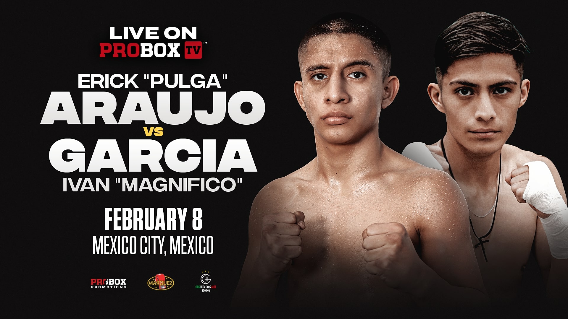 Erick Araujo vs Ivan Garcia February 8th in Mexico City, Mexico